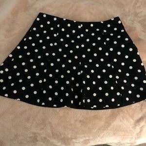 Polka dot flare style mini skirt